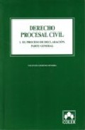 Portada de DERECHO PROCESAL CIVIL I. PROCESO DE DECL. 2ª