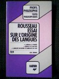 Portada de ESSAI SUR L'ORIGINE DES LANGUES : CHAPITRES I A XI ET CHAPITRE XX