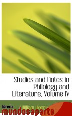 Portada de STUDIES AND NOTES IN PHILOLOGY AND LITERATURE, VOLUME IV