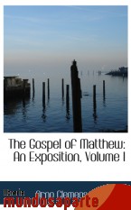 Portada de THE GOSPEL OF MATTHEW: AN EXPOSITION, VOLUME I