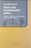 Portada de HACIA UNA HERMENEUTICA CRITICA