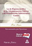 Portada de LEY DE RÉGIMEN JURÍDICO DE LAS ADMINISTRACIONES PÚBLICAS Y PROCEDIMIENTO ADMINISTRATIVO COMÚN. TEST COMENTADOS PARA OPOSICIONES