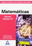 Portada de CUERPO DE PROFESORES DE ENSEÑANZA SECUNDARIA: MATEMATICAS: TEMARIO VOLUMEN III