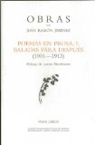 Portada de O. C. JUAN RAMON JIMENEZ: POEMAS EN PROSA I: BALADAS PARA DESPUES