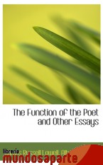 Portada de THE FUNCTION OF THE POET AND OTHER ESSAYS