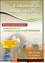 Portada de CAMAREROS/AS-LIMPIADORES/AS. PERSONAL LABORAL (GRUPO V) DE LA ADMINISTRACIÓN DE LA COMUNIDAD AUTÓNOMA DE EXTREMADURA. SIMULACROS DE EXAMEN - EBOOK