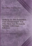 Portada de ANHANG ZU DEN GEDANKEN UND ERINNERUNGEN VON OTTO FÃŒRST VON BISMARCK, VOLUME 2 (GERMAN EDITION)