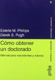 Portada de COMO OBTENER UN DOCTORADO: MANUAL PARA ESTUDIANTES Y TUTORES
