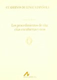 Portada de LOS PROCEDIMIENTOS DE CITA: CITAS ENCUBIERTAS Y ECOS