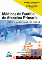 Portada de MÉDICOS DE FAMILIA DE ATENCIÓN PRIMARIA DEL SERVICIO ANDALUZ DE SALUD. TEMARIO PARTE ESPECÍFICA. VOLUMEN IV - EBOOK