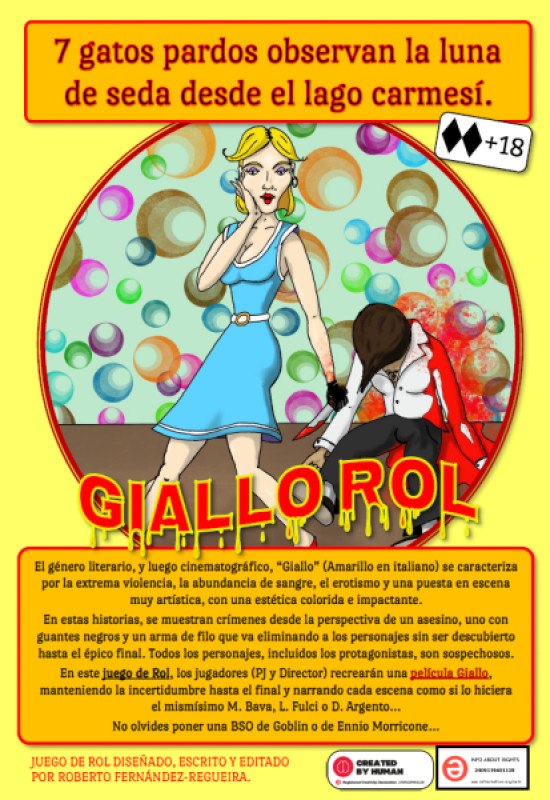 Portada de GIALLO ROL – 7 GATOS PARDOS OBSERVAN LA LUNA DE SEDA DESDE EL LAGO CARMESÍ.