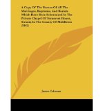 Portada de A COPY OF THE NAMES OF ALL THE MARRIAGES, BAPTISMS, AND BURIALS WHICH HAVE BEEN SOLEMNIZED IN THE PRIVATE CHAPEL OF SOMERSET HOUSE, STRAND, IN THE COUNTY OF MIDDLESEX (1862) (HARDBACK) - COMMON