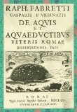 Portada de DE AQUIS AQUGEDUCTIBUR VETERIS ROMAE [AQUEDUCTS OF ANCIENT ROME], (PRINTED SOURCES OF WESTERN ART)