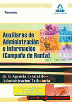 Portada de AUXILIARES DE ADMINISTRACIÓN E INFORMACIÓN (CAMPAÑA DE RENTA) DE LA AGENCIA ESTATAL DE ADMINISTRACIÓN  TRIBUTARIA. TEMARIO - EBOOK