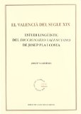 Portada de EL VALENCIA DE LSEGLE IX. ESTUDI LINGÜISTIC DEL DCCIONARIO VALENCIANO DE JOSEP PLA I COSTA