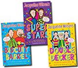 Portada de JACQUELINE WILSON COLLECTION 6 TITLES IN 3 BOOKS SET (DOUBLE DECKER: DOUBLE ACT AND BAD GIRLS, SUPER STAR: THE SUITCASE KID AND THE LOTTIE PROJECT, BISCUIT BARREL: CLIFFHANGER AND BURIED ALIVE!)