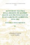 Portada de ACTIVIDAD TEATRAL EN LA REGION DE MADRID SEGUN LOS PROTOCOLOS DE JUAN GARCIA DE ALBERTOS, 1634-1660: DOCUMENTS 250-422, APPENDICES ETC. V. 2: ESTUDIO ... PARA LA HISTORIA DEL TEATRO EN ESPANA)