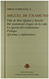 Portada de MIGUEL DE UNAMUNO TOMO X: VIDA DE DON QUIJOTE Y SANCHO; DEL SENTIMIENTO TRAGICO DE LA VIDA; LA AGONÍA DEL CRISTIANISMO; PROLOGOS; AFORISMOS Y DEFINICIONES.