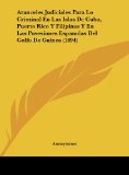 Portada de ARANCELES JUDICIALES PARA LO CRIMINAL EN LAS ISLAS DE CUBA, PUERTO RICO Y FILIPINAS Y EN LAS POSESIONES ESPANOLAS DEL GOLFO DE GUINEA (1894)