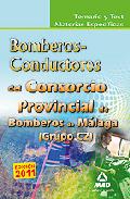 Portada de CONSORCIO PROVINCIAL DE BOMBEROS DE MALAGA: TEMARIO Y TEST MATERIAS ESPECIFICAS BOMBEROS-CONDUCTORES