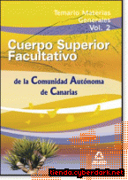 Portada de CUERPO SUPERIOR FACULTATIVOS DE LA COMUNIDAD AUTÓNOMA DE CANARIAS. TEMARIO MATERIAS GENERALES. VOLUMEN 2 - EBOOK