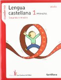 Portada de CUADERNO LENGUA CASTELLANA 1 PRIMARÍA SEGUNDO TRIMESTRE PAUTA LOS CAMINOS DEL SABER SANTILLANA