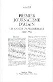 Portada de PREMIER JOURNALISME D'ALAIN, LES ANNÉES D'APPRENTISSAGE 1900-1906