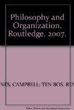Portada de PHILOSOPHY AND ORGANIZATION. ROUTLEDGE. 2007.
