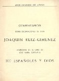 Portada de COMENTARIOS SOBRE DECLARACIONES DE DON JOAQUÍN RUIZ-GIMÉNEZ APARECIDAS EN EL LIBRO DE JOSÉ MARÍA GIRONELLA "100 ESPAÑOLES Y DIOS"