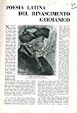 Portada de POESIA LATINA DEL RINASCIMENTO GERMANICO.