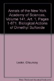Portada de BIOLOGICAL ACTIONS OF DIMETHYL SULFOXIDE ANNALS OF THE NEW YORK ACADEMY OF SCIENCES, VOLUME 141, ART. 1, PAGES 1-671,
