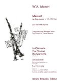 Portada de MOZART - MINUETO DEL DIVERTIMENTO EN RE MAYOR (K.334) PARA CLARINETE Y PIANO (DANGAIN)
